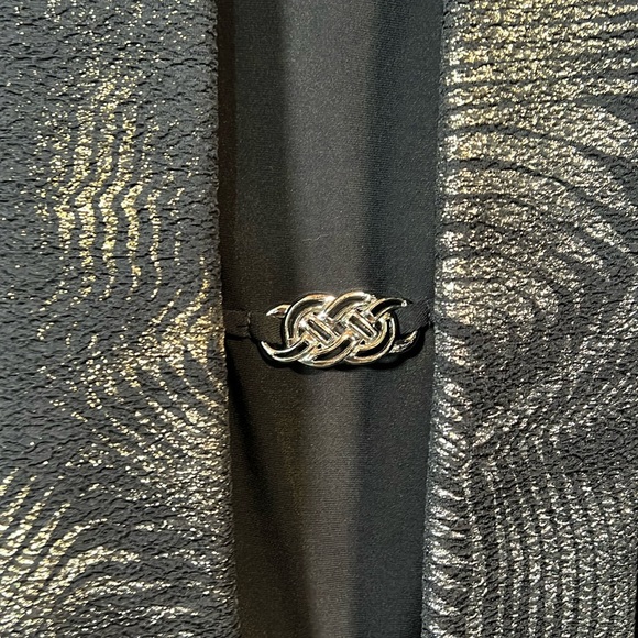 Vintage LAURA Petites Metallic Swirl Print Open Cardigan Built In Top P2P 17-18” - Picture 6 of 8